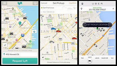 Lyft, Sidecar, Uber: Flickr user CA Department of Insurance